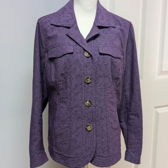 Coldwater Creek Jackets & Blazers - Coldwater Creek Royal Purple Textured Jacket Size W18